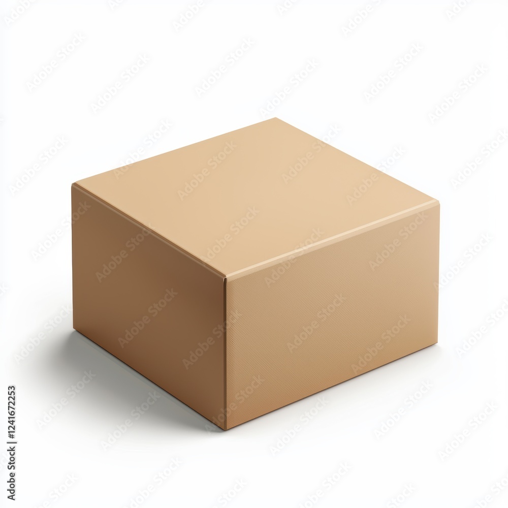 Premium packaging box mockup with a clean design, subtle embossing, and customizable branding space, isolated on white background