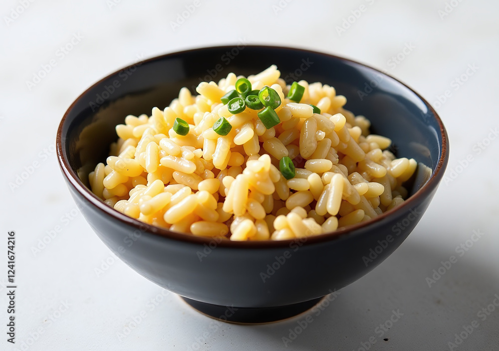 dark stoneware bowl contains perfectly styled garlic butter fried rice snowy white dark stoneware bowl contains perfectly styled garlic butter fried rice snowy white
