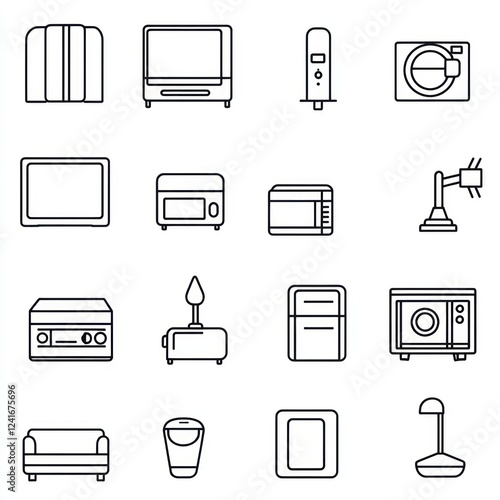 Collection of Household Appliance and Furniture Icons photo