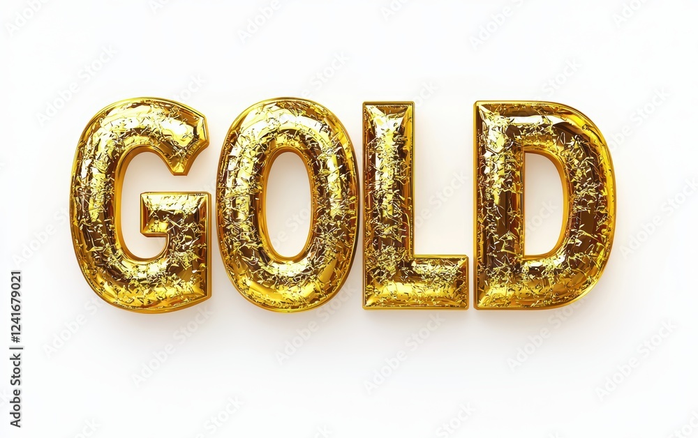 of the word GOLD created from polished shiny gold texture, isolated on white of the word GOLD created from polished shiny gold texture, isolated on white