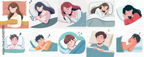 vector of a person sleeping soundly