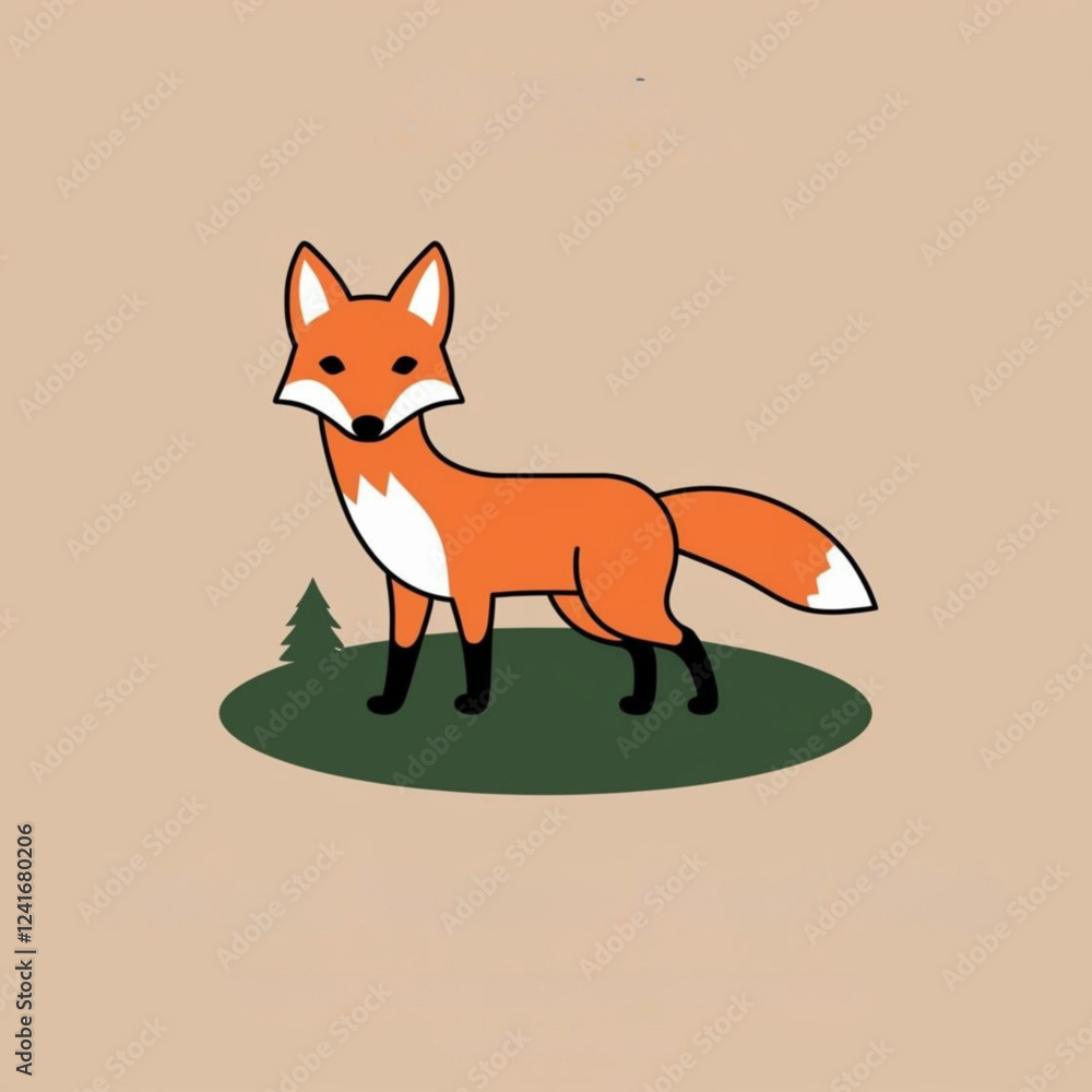 Fototapeta premium red fox vector illustration