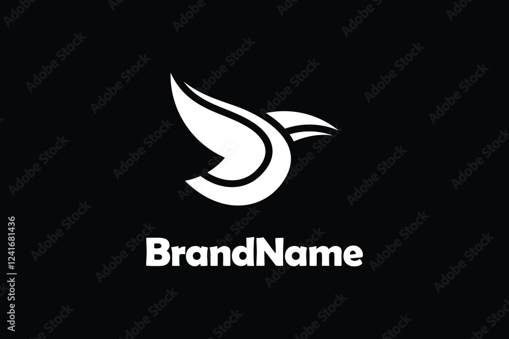 Obraz premium Bird D Logo Design Template. Creative Bird Logotype concept icon illustration.