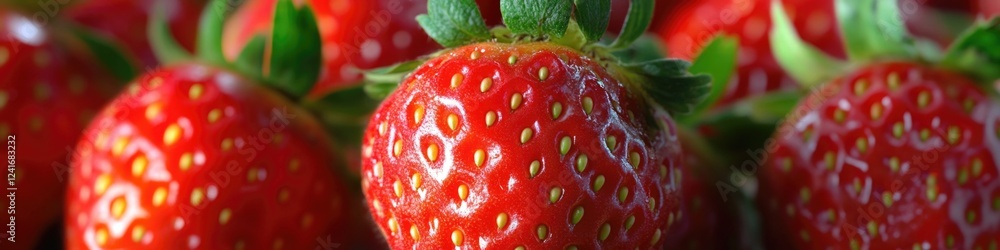 A close-up shot of a bunch of fresh and juicy strawberries A close-up shot of a bunch of fresh and juicy strawberries