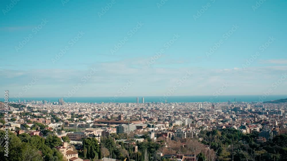 Barcelona from distance, landscape Barcelona Barcelona from distance, landscape Barcelona