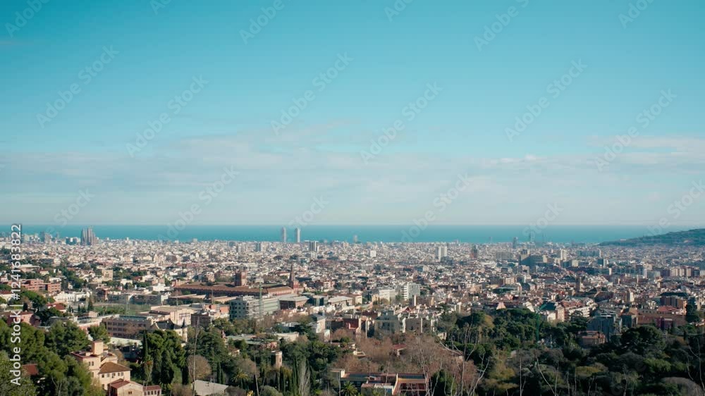 Barcelona from distance, landscape Barcelona Barcelona from distance, landscape Barcelona