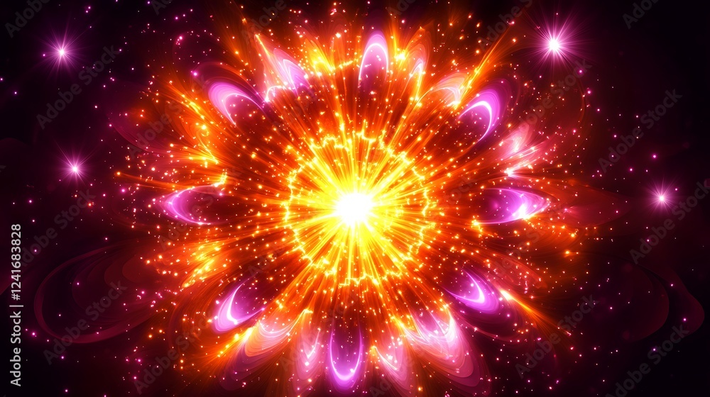 Fototapeta premium Cosmic flower explosion, energy, nebula