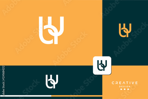 Set of BY, YB, B, Y, Abstract Letters Logo Monogram