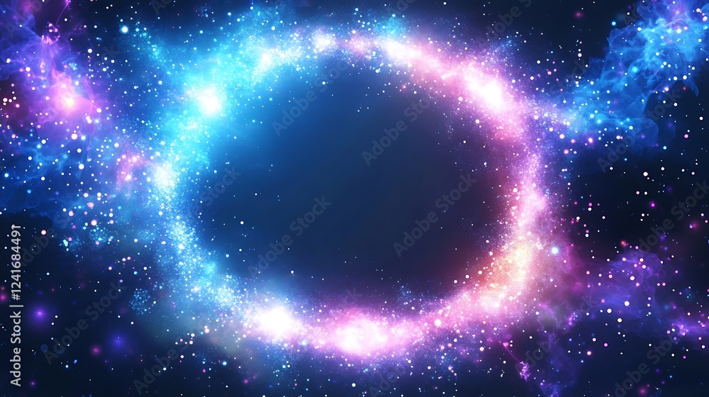 Fototapeta premium Cosmic portal, nebula background, space design