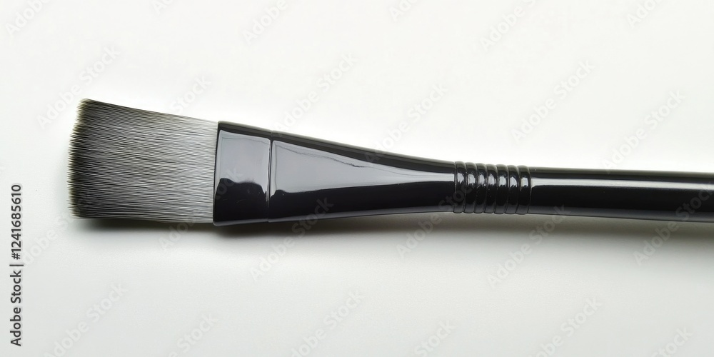 A close-up view of a single brush on a white surface, ideal for use in illustrations or designs requiring a focus on fine details A close-up view of a single brush on a white surface, ideal for use in illustrations or designs requiring a focus on fine details
