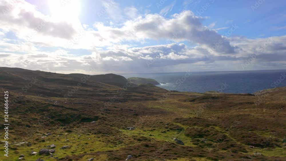 Arranmore Island Donegal Ireland - A mesmerizing and serene coastal landscape showcasing the lush greenery, peaceful bay, and a picturesque sky Arranmore Island Donegal Ireland - A mesmerizing and serene coastal landscape showcasing the lush greenery, peaceful bay, and a picturesque sky