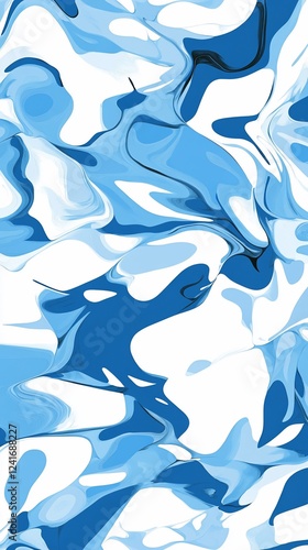 Abstract blue marble texture; swirling paint background; design element