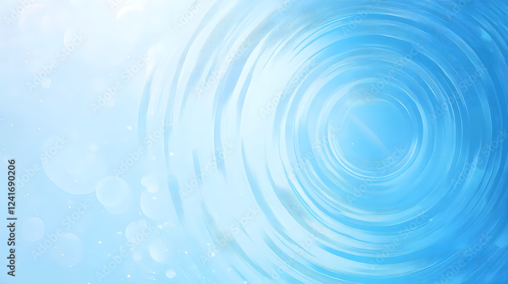 Sky blue circular waves expanding outward with light gradients creating a hypnotic effect. Sky blue circular waves expanding outward with light gradients creating a hypnotic effect.