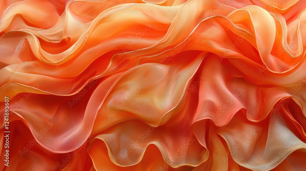 Obraz premium Abstract Orange Fabric Draped Softly and Elegantly