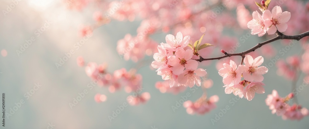 Fototapeta premium Gorgeous and beautiful spring pink cherry blossom background