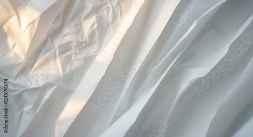 Wallpaper Mural White Creased Paper Background Soft Light Glimmer Texture. Torontodigital.ca