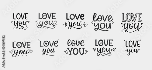 Romantic Handwritten Love You Typography | Valentine’s Day Calligraphy Design