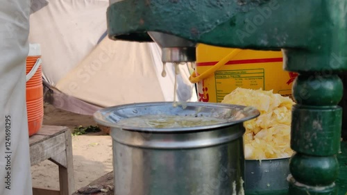 Wallpaper Mural Traditional Sugarcane Juice Extraction with Manual Machine Torontodigital.ca