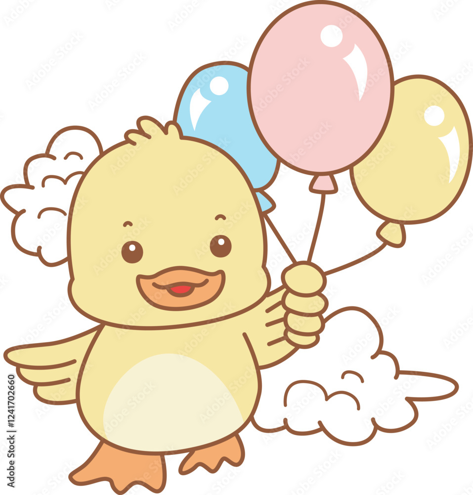 Cute Duck vector icon. Funny baby Duck animal series stock illustration. life of fluffy Duck designs. Cute Duck vector icon. Funny baby Duck animal series stock illustration. life of fluffy Duck designs.