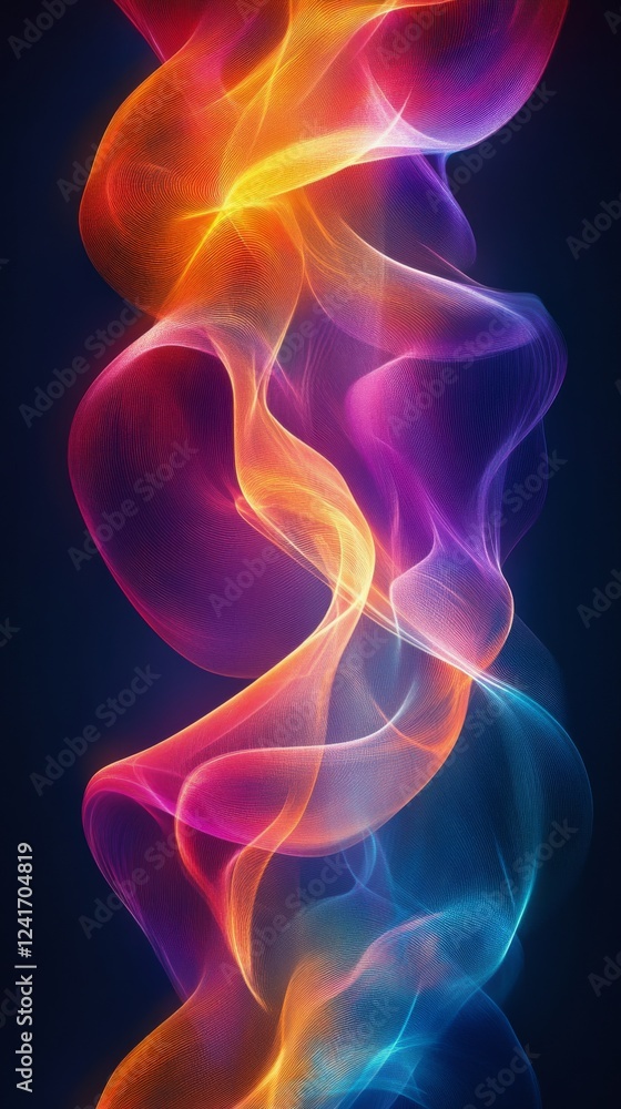 Colorful abstract wave patterns create a vibrant design for modern decor or art projects Colorful abstract wave patterns create a vibrant design for modern decor or art projects