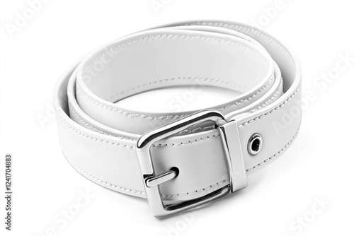 White belt isolated on white background photo