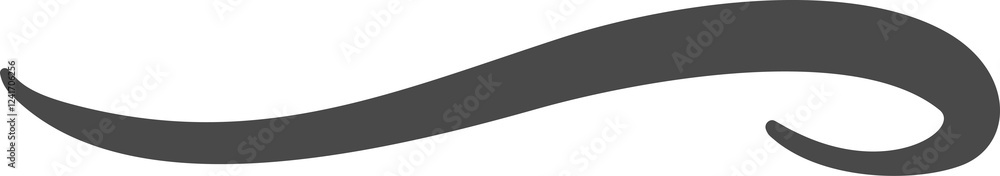 Swoosh line. Hand drawn swirl underline and squiggle. Doodle brush stroke, calligraphic flourish and curve elegant highlight for graphic design
