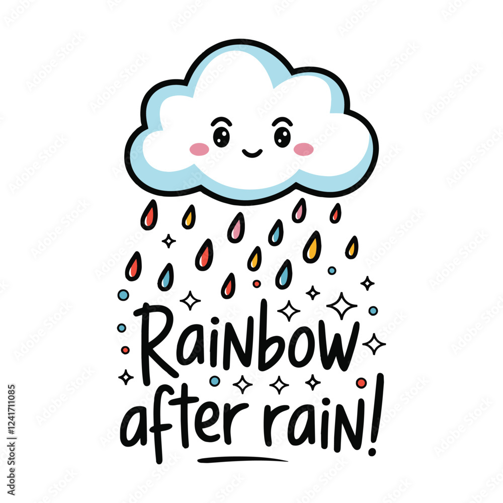 Fototapeta premium Rainbow After Rain T Shirt Design