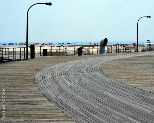 Jones beach NY curved boardwalk