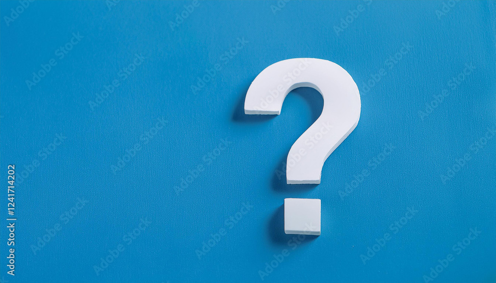Question mark on blue background. 3D rendering. FAQ and QA. Problem solution. Question mark on blue background. 3D rendering. FAQ and QA. Problem solution.