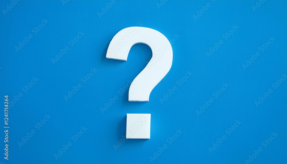 Question mark on blue background. 3D rendering. FAQ and QA. Problem solution. Question mark on blue background. 3D rendering. FAQ and QA. Problem solution.
