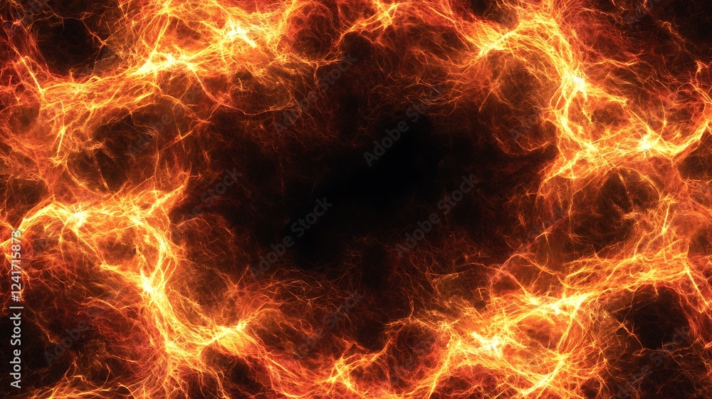 Fototapeta premium Fiery plasma frame, dark center