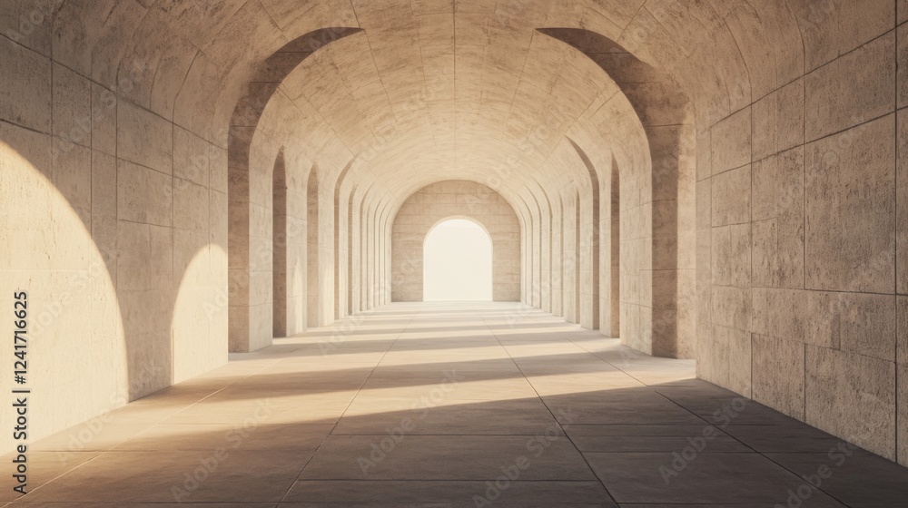 Fototapeta premium Sunlit Archway Passage, Hope, Future, Light