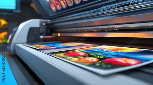 Wallpaper Mural High-Tech Printing Machine in Action with Colorful Images Being Printed Torontodigital.ca