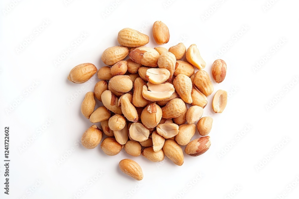 Roasted and salted peanuts pile isolated on white background Roasted and salted peanuts pile isolated on white background