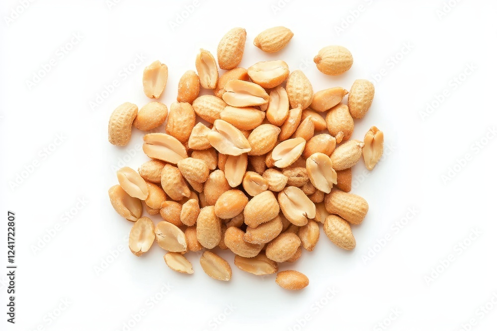 Roasted and salted peanuts pile isolated on white background Roasted and salted peanuts pile isolated on white background