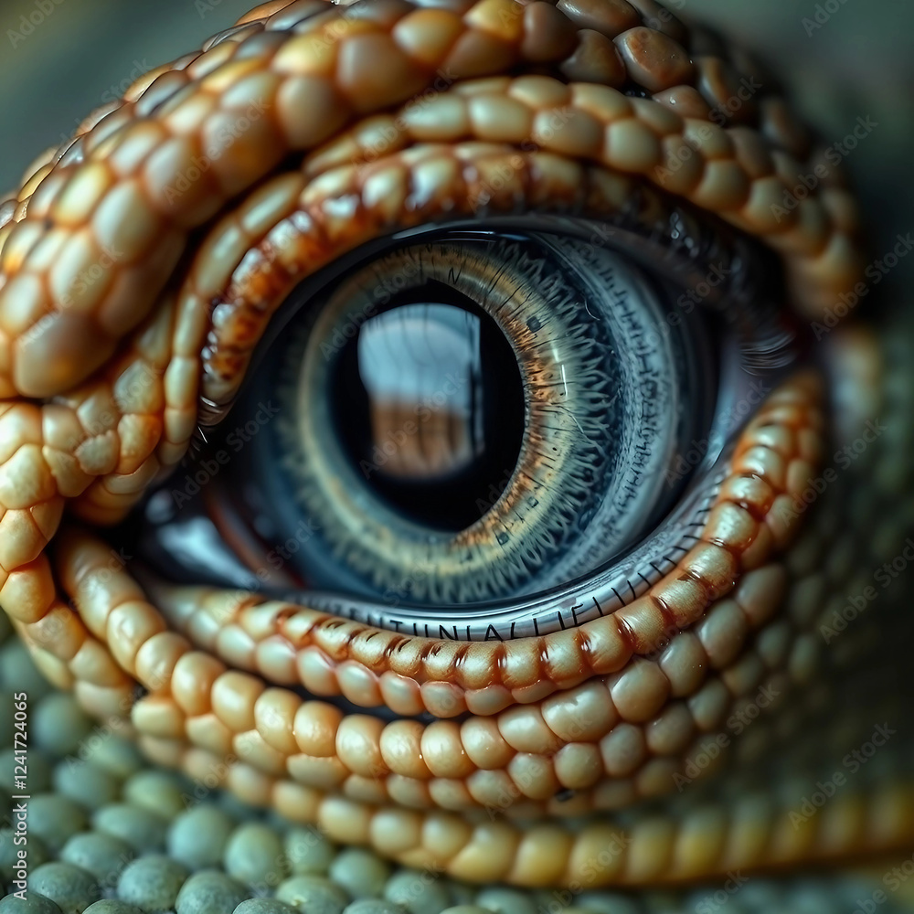 Fototapeta premium Detailed reptile eye close up