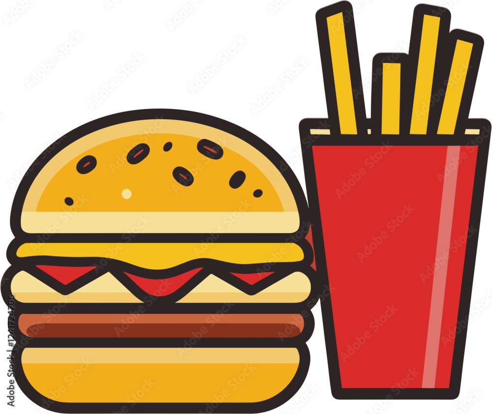 burger and french fries burger and french fries