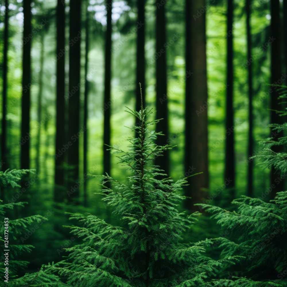 Naklejka premium Evergreen forest dream