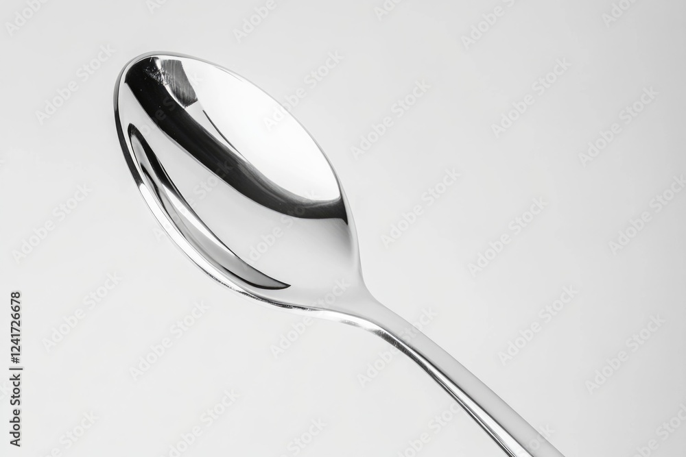 Close-up shot of a spoon on a white background, suitable for use in food-related contexts Close-up shot of a spoon on a white background, suitable for use in food-related contexts