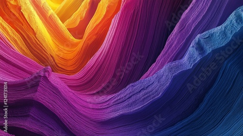 A colorful, abstract painting with a rainbow of colors