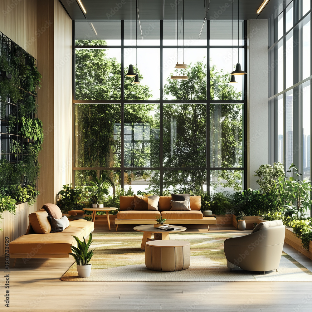 Biophilic office design with nature-inspired Biophilic office design with nature-inspired