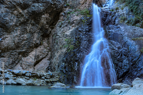 Setti Fatma waterfall of Lourika in Al Haouz mountains in marrakech vicinity