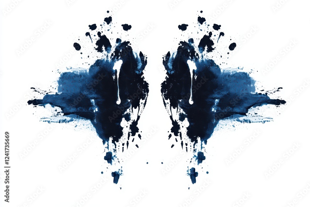Obraz premium Photo Rorschach inkblot test isolated on white background