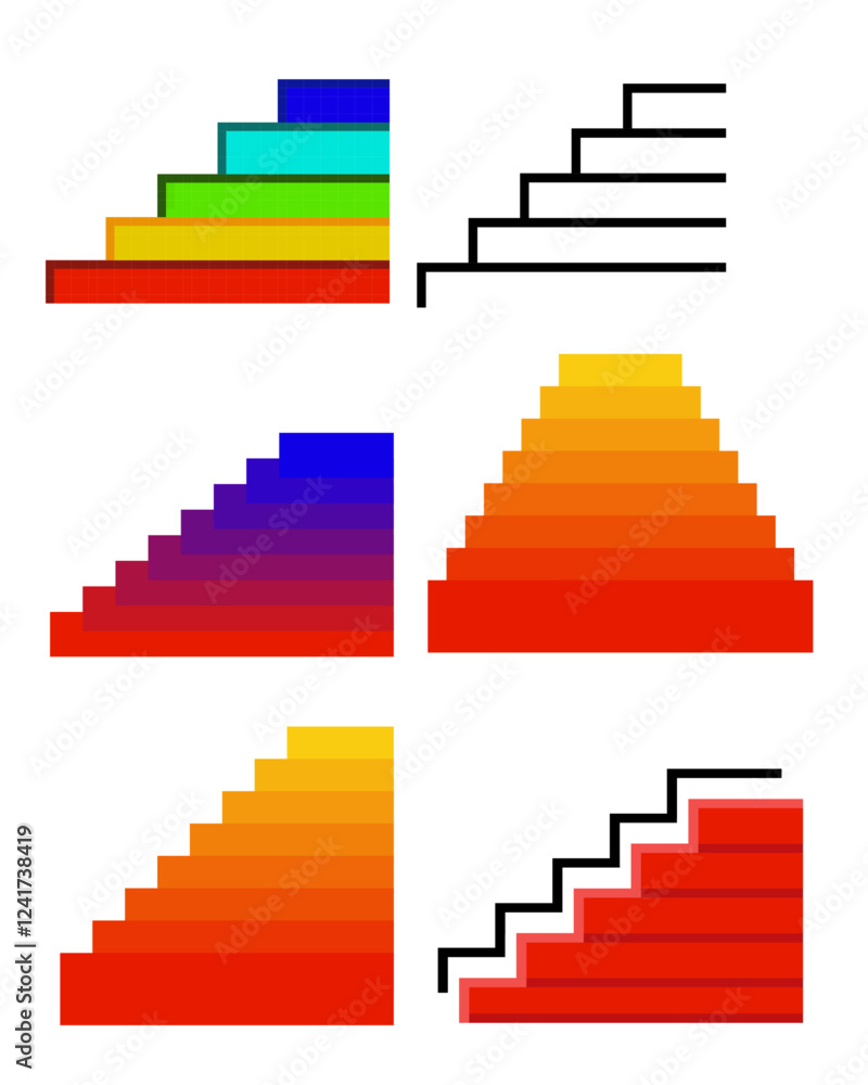 Black and White, Colorful Steps Black and White, Colorful Steps