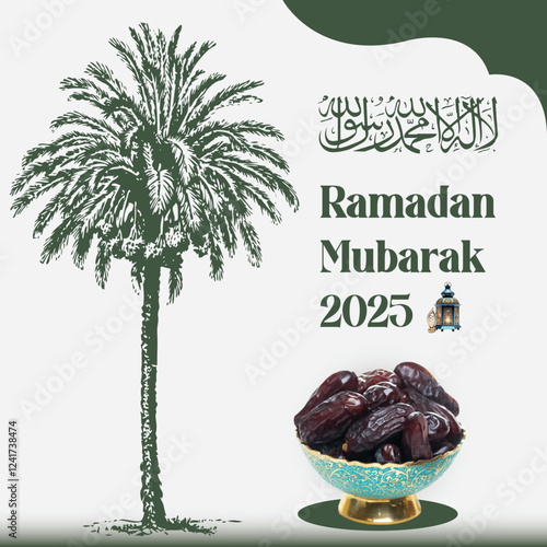 Ramadan Mubarak 2025 Poster Design Template