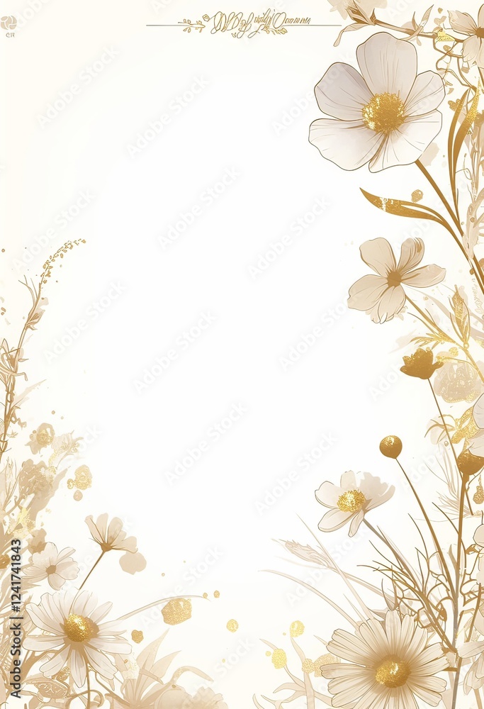Chic and elegant wedding flat notepad design with heart-shaped borders, golden accents, and a blank center for writing names or text, perfect for wedding stationery. Chic and elegant wedding flat notepad design with heart-shaped borders, golden accents, and a blank center for writing names or text, perfect for wedding stationery.