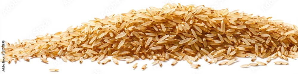 A stack of rice placed on a clean, white surface