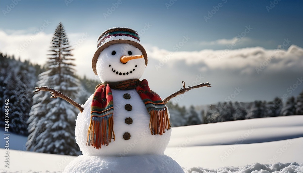 Fototapeta premium Winter christmas themed realistic picture