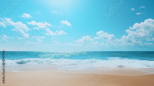 Wallpaper Mural Tranquil ocean waves on a sunny day at sandy beach Torontodigital.ca