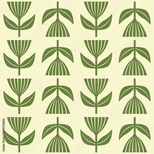 Vector minimalistic floral pattern.
